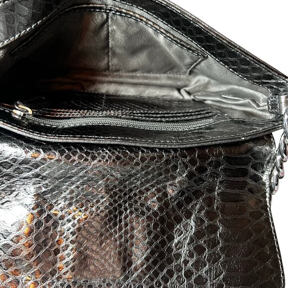 Michael Kors Fulton Small Flap Leather Shoulder Bag black Gunmetal metallic - Picture 8 of 8